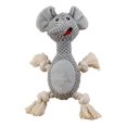 thumbnail image 1 of Dog Squeaky Toys Plush Chew Toys Cotton Ropes Stuffed Deer Elephant Bear Frog, 1 of 8