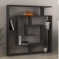 thumbnail image 3 of JV Home Labyrinth Collection 51x49 Inch Grand Bookcase Stylish Bookshelf 6 Tier Shelving Storage for Living Room Kitchen Laundry Bedroom (Anthracite), 3 of 7