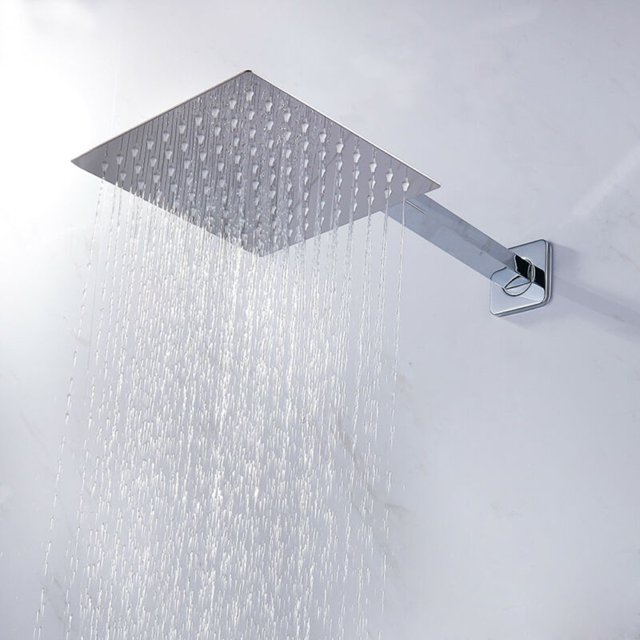 Bgsha 8 inch Large Round/Square Shower Head Overhead Rainfall Chrome Stainless Steel