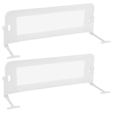 Costway 2 PCS 42" Toddler Foldable Bed Rail with Adjustable Safety Strap Bedrail Guard White