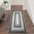 thumbnail image 2 of HOMERRY Braided Print Runner Rug for Hallway 2x6 Washable Indoor Non-Slip Kitchen Runner Rug, Gray, 2 of 7
