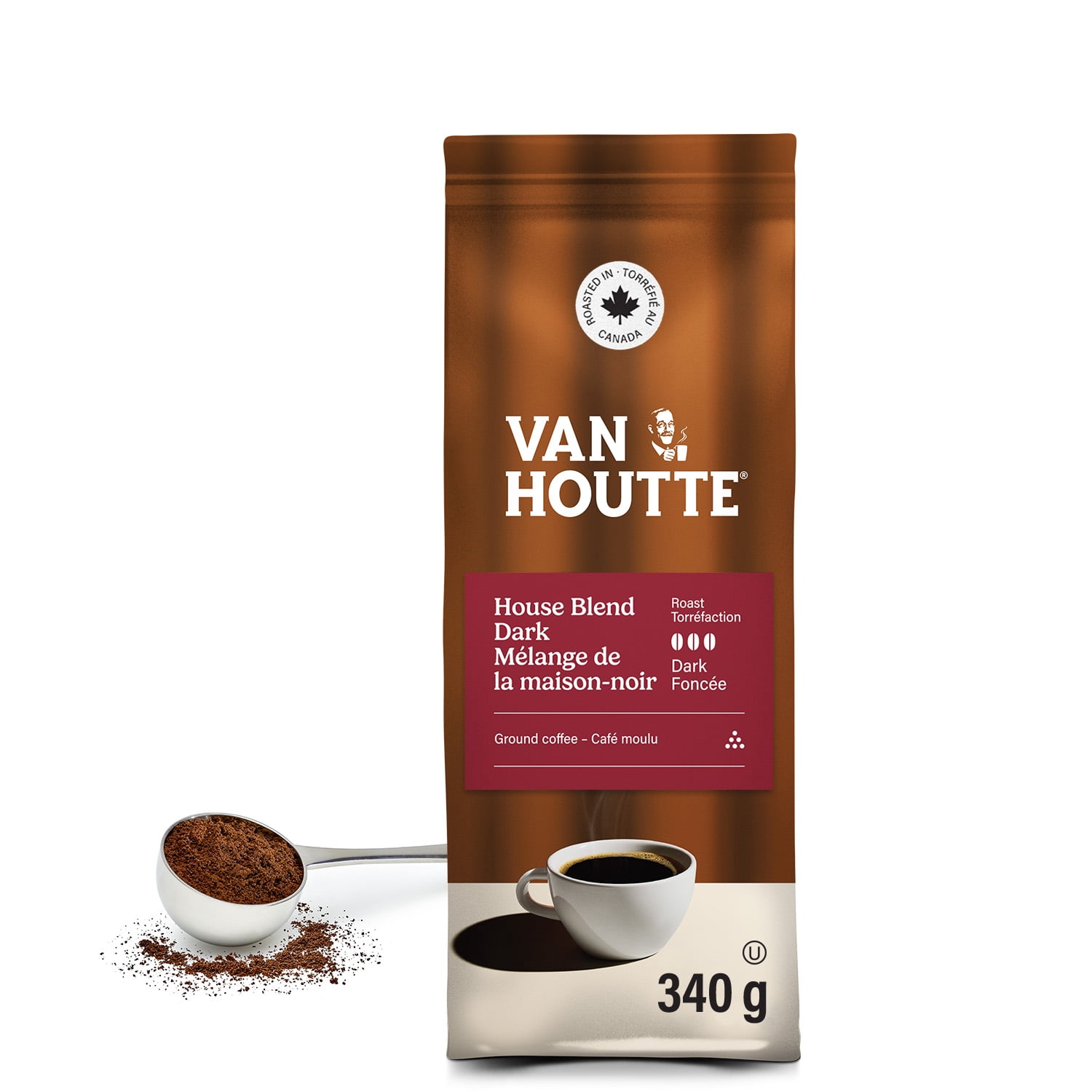 Van Houtte® Mélange de la maison - noir torréfaction foncée café moulu, 340g, peut être utilisé avec les machines à café Keurig