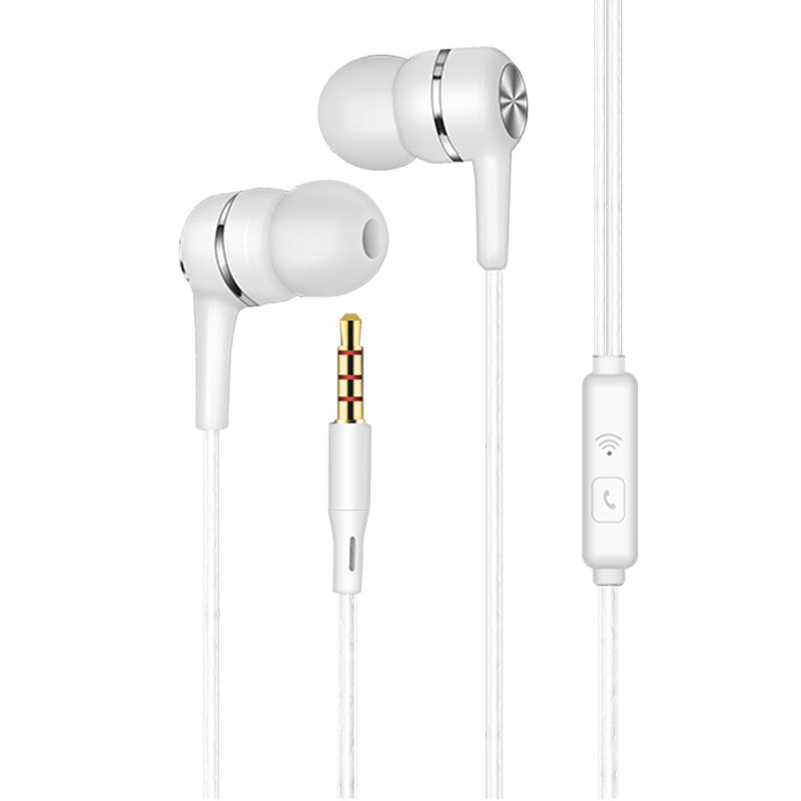 Écouteurs Microphone Filaires Stéréo Compatibles avec Écouteurs pour Téléphone Android Support