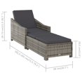 thumbnail image 4 of vidaXL Sun Lounger with Dark Grey Cushion Poly Rattan Grey, 4 of 5