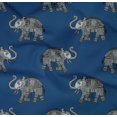 thumbnail image 4 of oneOone Organic Cotton Poplin Twill Fabric Elephant Block Printed Craft Fabric BTY 42 Inch Wide, 4 of 4