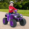 thumbnail image 2 of Gymax Kids Ride-On ATV 24V Battery Powered Electric Vehicle w/ Wireless Connection Music Radio LED Lights Purple, 2 of 10