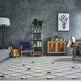 thumbnail image 2 of Ladole Rugs Trellis-Dots Pattern Soft Durable Innovatie Area Rug Carpet in Ivory-Navy Blue, 2 of 4