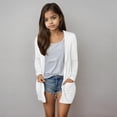 thumbnail image 2 of Cardigan Décontracté pour Préadolescentes Blanc Taille 10-12T, 2 of 7