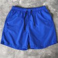 thumbnail image 2 of jsaierl Mens Shorts Summer Casual Drawstring Pocket Solid Color Five-Inch Beach Shorts, 2 of 4