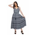 thumbnail image 2 of Moomaya Robe Longue Maxi pour Femmes en Coton Imprimé à Bretelles Spaghetti et Col en V, 2 of 6
