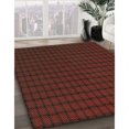 thumbnail image 3 of Ahgly Company Machine Washable Indoor Round Transitional Maroon Red Area Rugs, 4' Round, 3 of 7