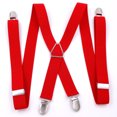 thumbnail image 1 of Decodeary Bretelles en Forme de X Sangle Élastique Ceinture Clip Affaires Rouge 1Ensemble, 1 of 6