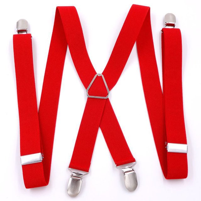 Decodeary Bretelles en Forme de X Sangle Élastique Ceinture Clip Affaires Rouge 1Ensemble