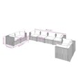 thumbnail image 4 of vidaXL 8 Piece Garden Lounge Set with Cushions Poly Rattan Brown, 4 of 5