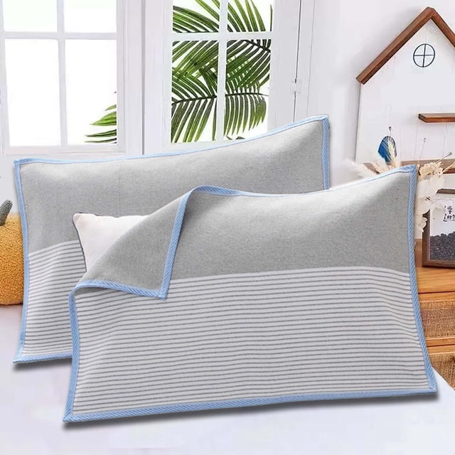 Coarse Cloth Pillowcase Towel, 1-Pack Breathable Sweat-Absorbing Polyester Wrap, Padded Non-Wetting Cover, Knitted Fabric, Soft Pillow Protector, Multicolor, 29x19in