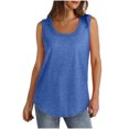thumbnail image 1 of Timegard Camisoles pour Femmes Été Col Rond Sans Manches Blouse Confortable Tunique Décontractée à Porter avec des Leggings, 1 of 5