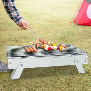 PRETXORVE Grill de charbon, Portable Barbecue Grill Pliage BBQ Grill,Petit Barbecue Grill ,Grill extérieur pour le camping Randonnée Pique-nique voyageant