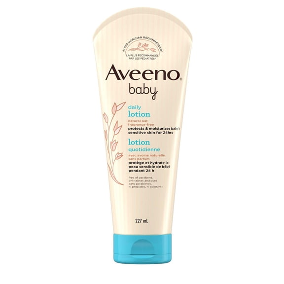 Aveeno Baby Lotion Daily Moisturizing Cream for baby's Sensitive Skin - natural oat, Fragrance Free