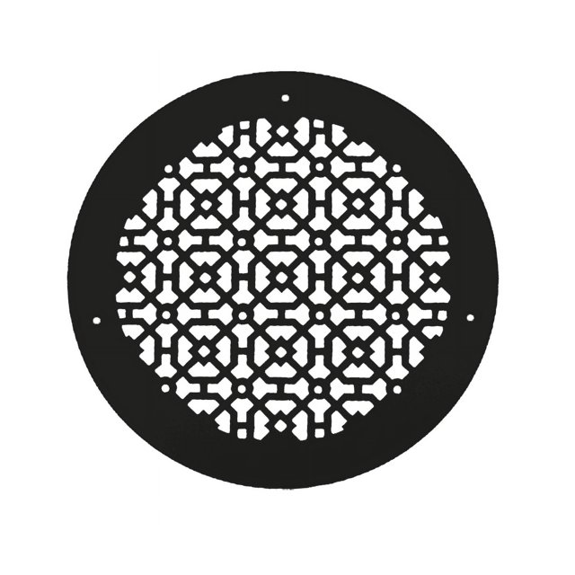 Achtek 10" Duct opening Solid Cast Aluminum Round Grille ( 12" Round Overall) | Powder Coated BLACK- With Holes For Wall / Ceiling
