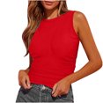 thumbnail image 1 of BVOFAR Womens Crew Neck Sleeveless Tank Tops Side Ruched Slim Fitted Blouses Summer Solid Color Casual T-Shirts 2025, 1 of 5