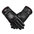 thumbnail image 2 of EGNMCR Leather Gloves For Men In Winter Warm With Thick Velvet And Waterproof Touch Screen For Cycling Student And Female Motorcycle Riding Glove Artificial leather glo ves, 2 of 9
