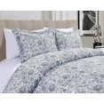 thumbnail image 1 of Mocassi 3-Piece Duvet Set, Paisley Design, Comforter Cover with Corner Ties & Button Closure, King/California King, Navy Blue, 1 of 5