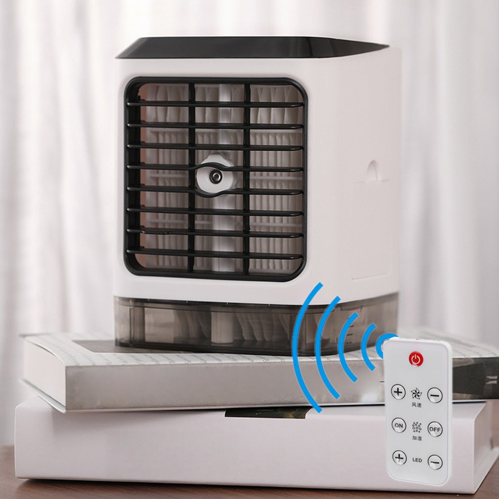 Portable Air Conditioner 7 Colors LED Conditioning Mini 3IN1 Humidifier Purifier USB Desktop Remote Controller Air Cooler Fan for Home Bedroom Office