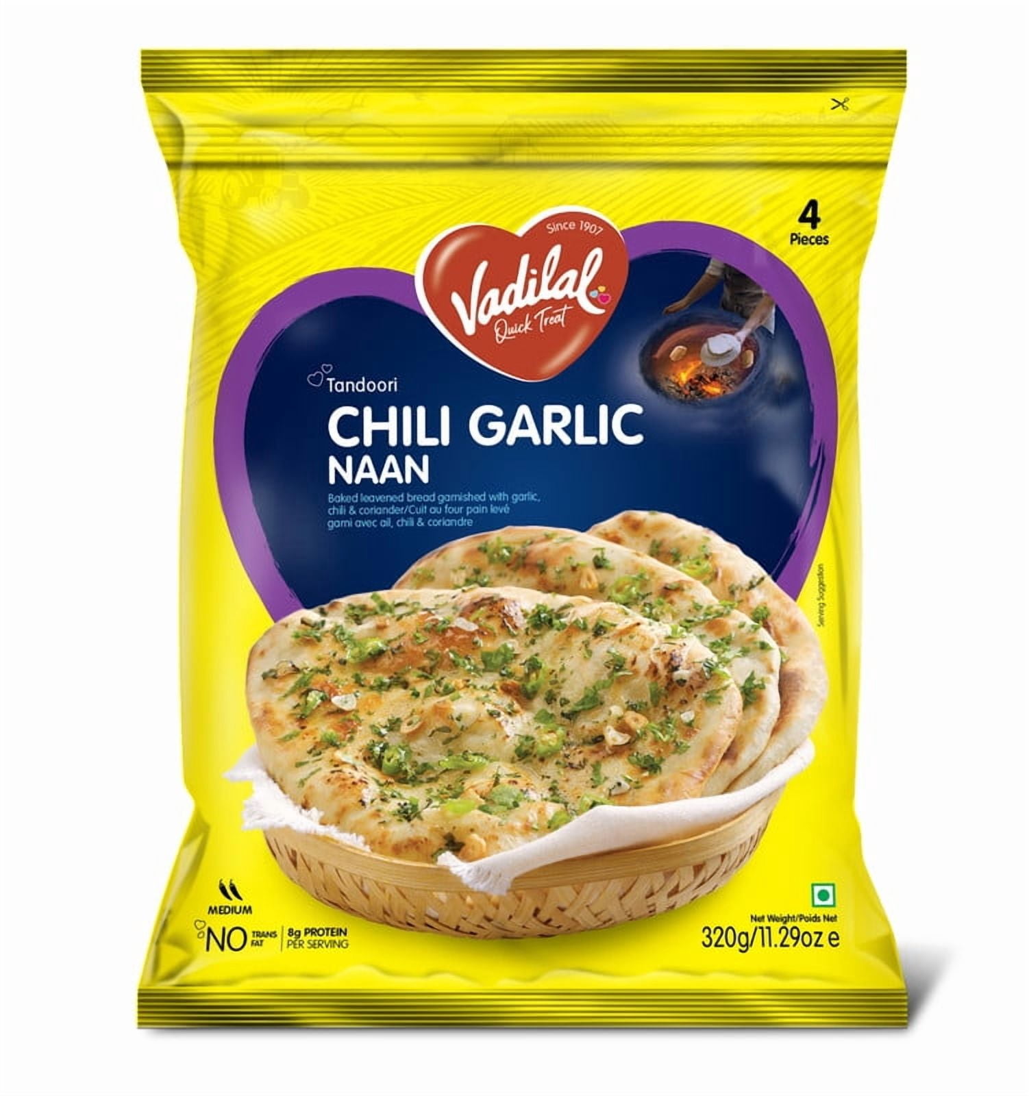 Vadilal Naan au chili et à l'ail