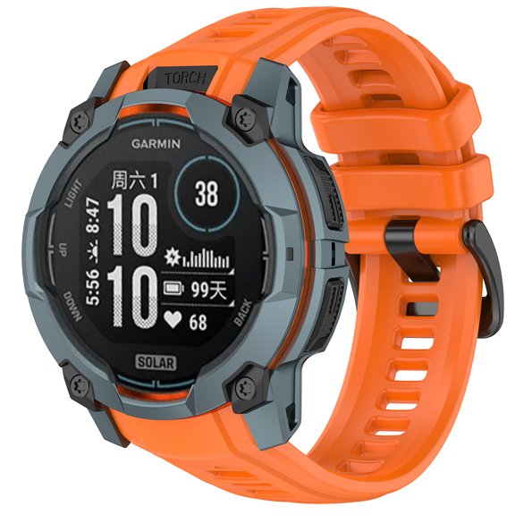 GadgetCom Replacement Strap Compatible with Garmin Instinct 3 45mm 22mm , Silicone Watch Band Sport Workout Strap