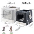 thumbnail image 3 of Suhaco Cat Litter Box Top Entry Covered Kitty Litter Box with Liddle Litter Tray Foldable Kitten Litter Tray Including Cat Litter Scoop and 2-1 Cleaning Brush Easy Clean Up(Black), 3 of 7