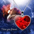thumbnail image 2 of Solar System Planet Galaxy Double Sided Glass Universe Heart Pendant Necklace, 2 of 9