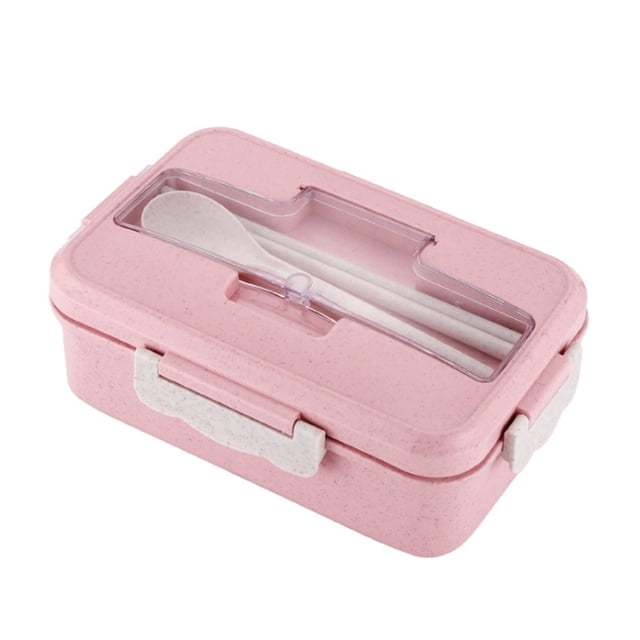 Leakproof Bento Box For Adults With 3 Compartment Lunch Box For Kids With Spoon & Fork Microwave Dishwasher Safe BPA Free Meal Box With Handle