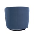 thumbnail image 3 of Keely Blue Velvet with Contrasting Cream Welt Barrel Swivel Chair, 3 of 7