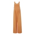 thumbnail image 4 of Kmbangi Women’s Casual Button Wide Leg Suspender Overalls with Pockets Fashion Solid Color Jumpsuit, 4 of 9