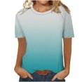 thumbnail image 4 of Timegard Summer Tops for Women Crew Neck Short Sleeve Gradient Color Comfy Blouse Casual Loose Tops, 4 of 5