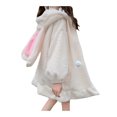 thumbnail image 3 of Faithtur Femmes Bunny Hoodie, Adultes Sweat à Manches Longues Floue, 3 of 4