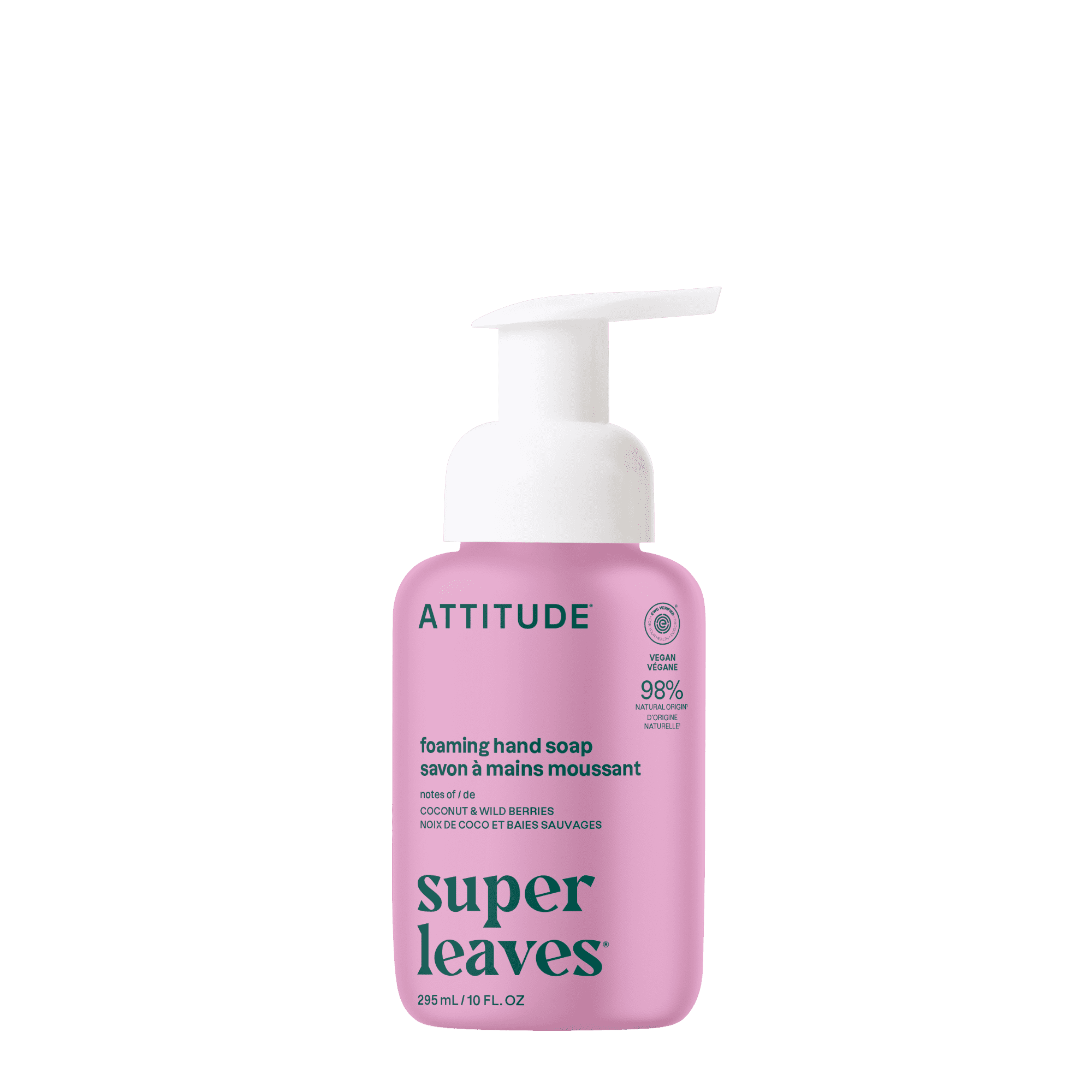 ATTITUDE super leaves, Savon à Mains Moussant, Feuilles de Thé Blanc, 295 mL