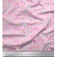 thumbnail image 1 of Soimoi Pink Poly Georgette Fabric Cupcake Party Printed Fabric 1 Yard 52 Inch Wide, 1 of 5