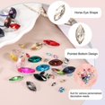 thumbnail image 3 of Uxcell 180 Pcs Horse Eye Shape Rhinestones, 3 x 6 mm Point Back Rhinestone Beads for Jewelry Making Crafts Costume Crystal Embellishments, Coffee, 3 of 6