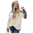 thumbnail image 2 of Kmbangi Female Suit Set Plaid Long Sleeve Hooded Pullover+ Long Pants, 2 of 10