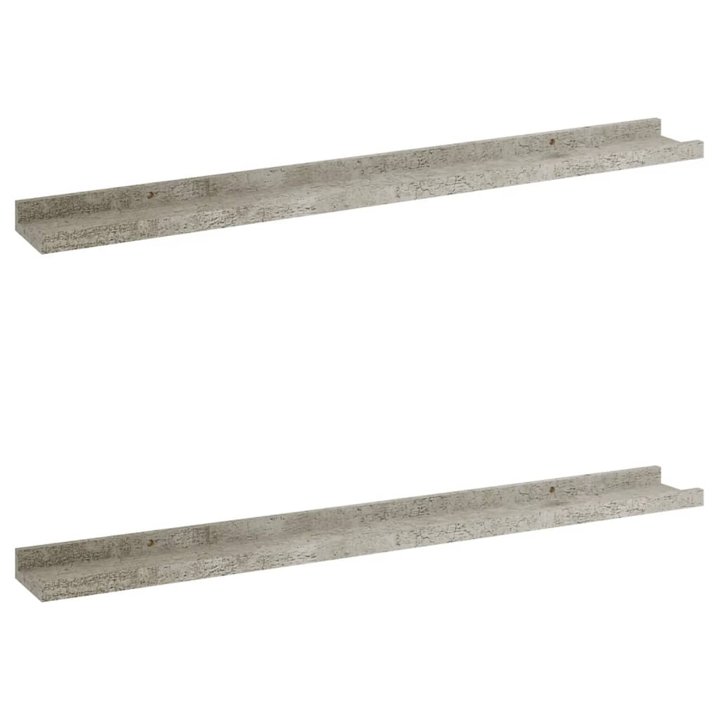 vidaXL Étagères Murales 2 Pcs Gris Béton 80x9x3 cm