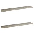 thumbnail image 1 of vidaXL Étagères Murales 2 Pcs Gris Béton 80x9x3 cm, 1 of 5