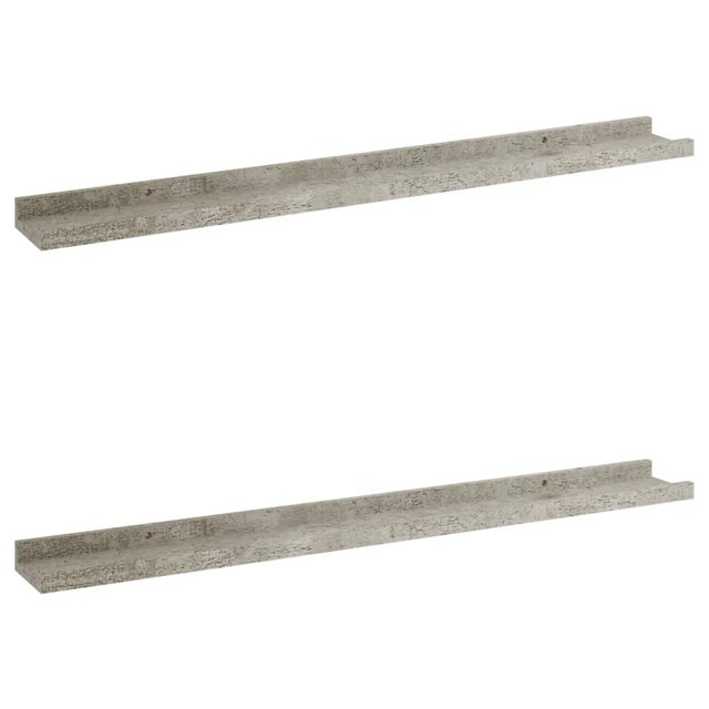 vidaXL Étagères Murales 2 Pcs Gris Béton 80x9x3 cm