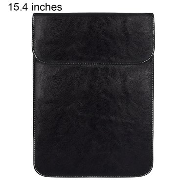 Housse d'Ordinateur Portable Imperméable en PU, Pochette de Rangement, Sac, Housse d'Ordinateur Bloc-Notes de Remplacement pour MacBook, Noir, 15,4 Pouces, Maoww