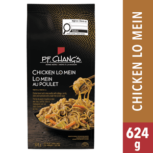 P.F. Chang’s Home Menu Chicken Lo Mein Frozen Dinner, Chicken breast and lo mein noodles with cabbage, carrots, celery and red bell peppers, Chicken Lo Mein Frozen Meal, 624g