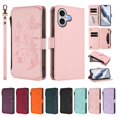 thumbnail image 3 of Butterfly Embossed Wallet Case Compatible with [iPhone 17] Kickstand Zipper Pink, 3 of 6