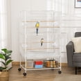 thumbnail image 2 of PawHut 52" Steel Bird Cage with Rolling Stand, White, 2 of 10
