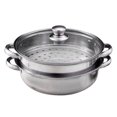 thumbnail image 1 of Steamer Pot 2 Piece Steamer Pot Stainless Steel Food Steam Cooking Vegetable Steaming Basket Kitchen Cookware Steamer Saucepot Double Boiler, 1 of 5