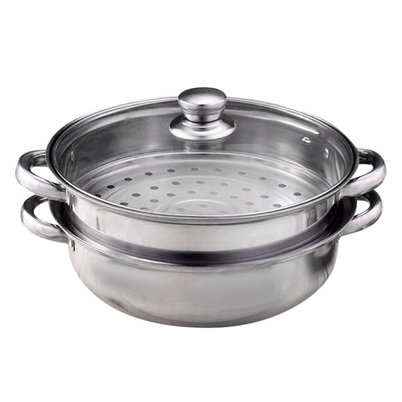 Casserole Vapeur 2 Pcs Casserole Vapeur Acier Inoxydable Aliments Vapeur Cuisson Légumes Panier Vapeur Cuisine Batterie de Cuisine Casserole Vapeur Double Chaudière