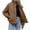 Blue, variant on Women's Quilted Lightweight Jacket, Snap Button Cropped Padded Coat Windproof Casual Outerwear Jackets with Pockets Navy S